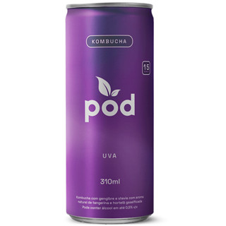 Kombucha Sabor Uva Lata 310ml Pod Kombucha em Oferta na Shopee