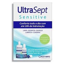Ultrasept Sensitive 480ml E Estojo Para Lentes Solução