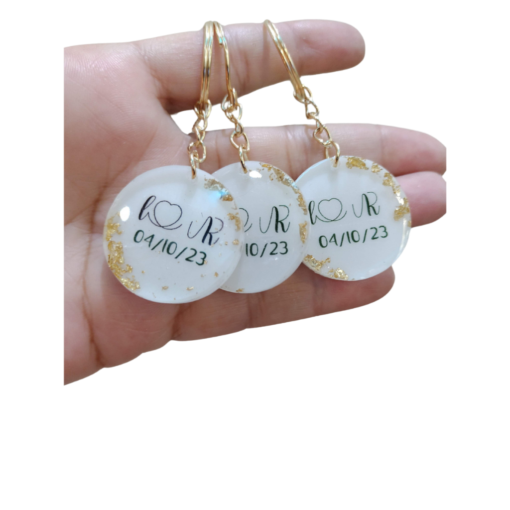 Chaveiros de resina para lembrancinha, chá de bebê, batizado,aniversário,casamento.Chaveiros personalizado Kit com 10 unidades
