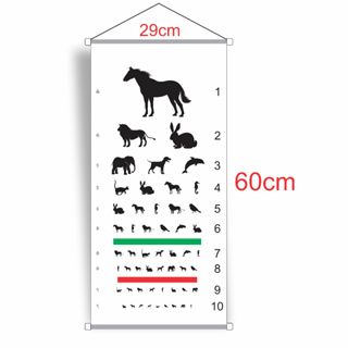 Banner snellen infantil animais Acuidade Visual 60cm x 29cm para 4 mts em Oferta na Shopee