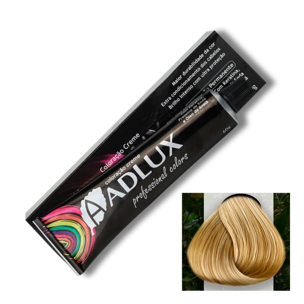Coloração Creme Adlux 9.0 Louro Muito Claro 60g Fundo de Pigmento Azul nas Cores Base, Mistura Fácil