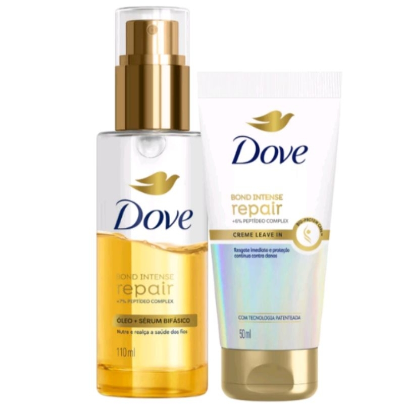 Kit Óleo e Sérum Capilar Bifásico Dove Bond Intense Repair 110ml + Leave-In Capilar Dove B...