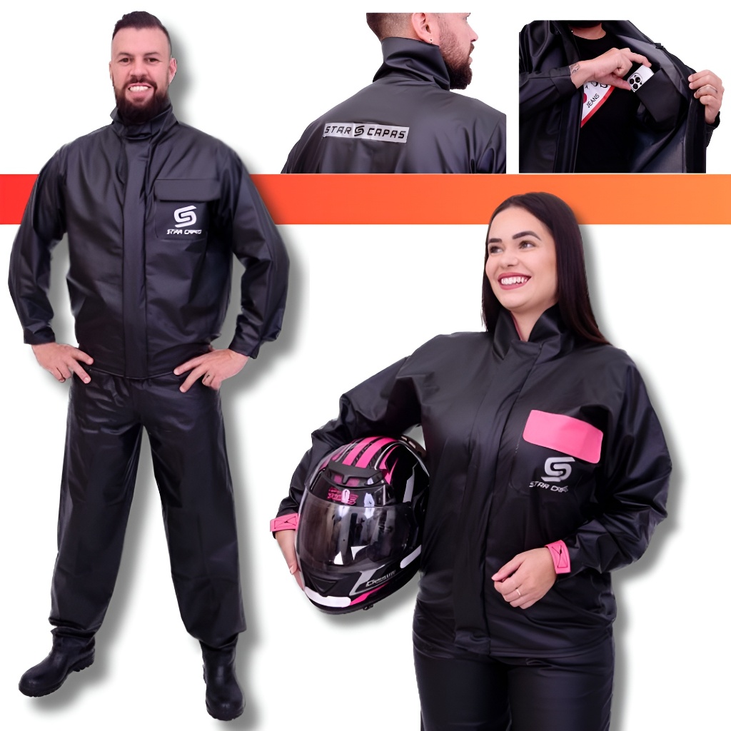 Capa De Chuva Motoqueiro Motoboy Moto Conjunto Impermeável