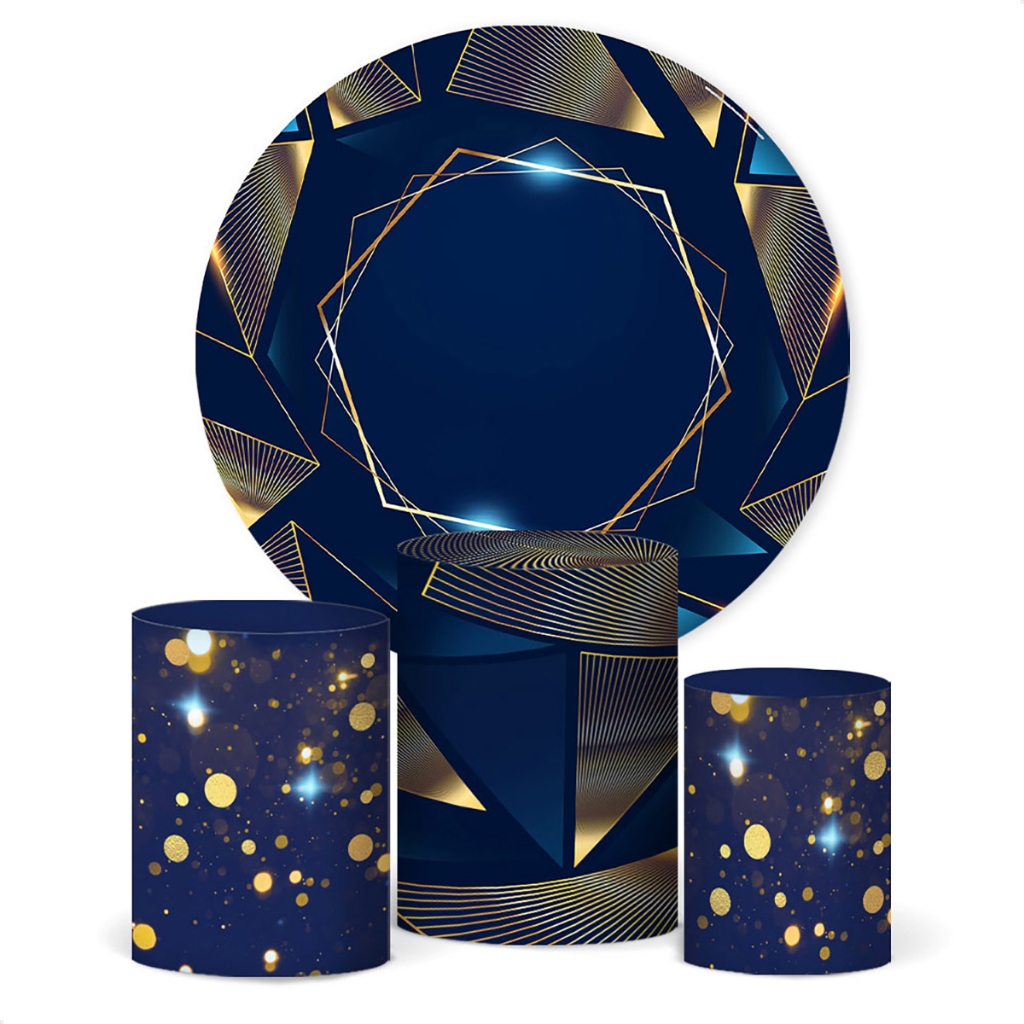 Trio Capa De Cilindro + Painel Redondo Geométrico Em Tecido Veste Fácil em Oferta na Shopee