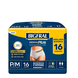 Big Fral Derma Plus Roupa Íntima Tam. P/M em Oferta na Shopee