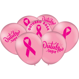 Bexiga Balões Outubro Rosa Decoração Festcolor - 25 Unid em Oferta na Shopee