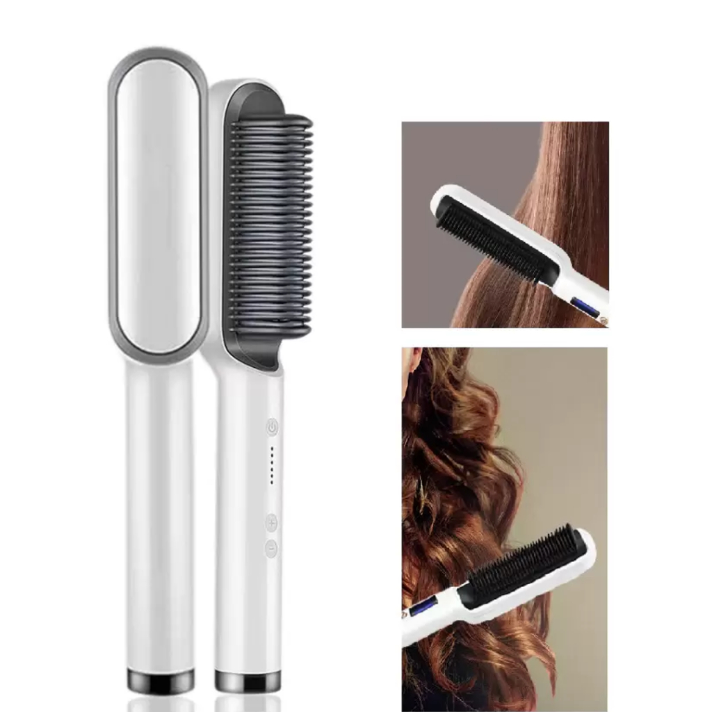 Escova Alisadora Chapinha e Modelador de Cachos De Cabelo Ânion 3 Em 1 Alisa Hidrata Modela Alinha e Anti-Frizz Basic Sleek Bivolt