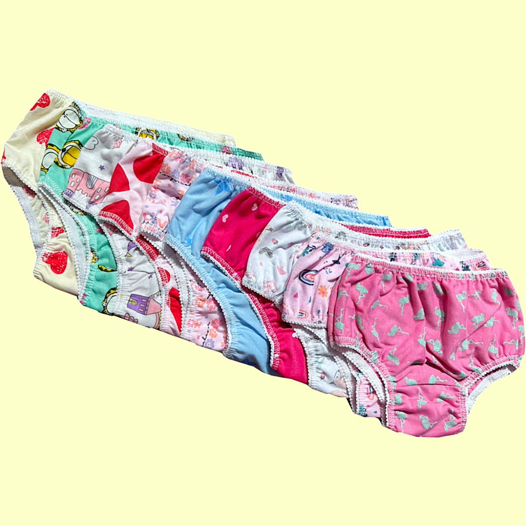 Kit 10 Calcinha Infantil Menina Lisa e Estampada Divertidamente em Oferta na Shopee