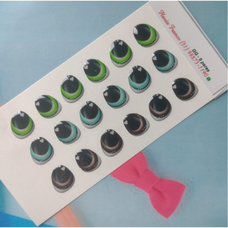 Único GG    Cartela Olhinhos Olhos Resinados Biscuit e Eva em Oferta na Shopee