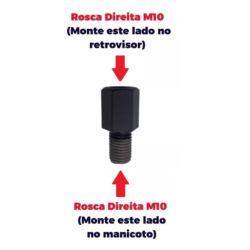 Adaptador Retrovisor Compatível Honda P/ Honda M10 Alongador