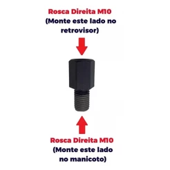 Adaptador Retrovisor Compatível Honda P/ Honda M10 Alongador