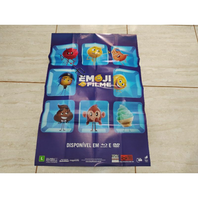 Poster do Filme: Emoji O Filme (De Locadora, só o poster, sem Dvd) original usado