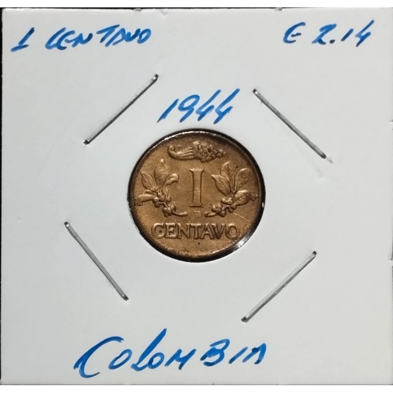 Moeda Colombia 1 centavo 1944