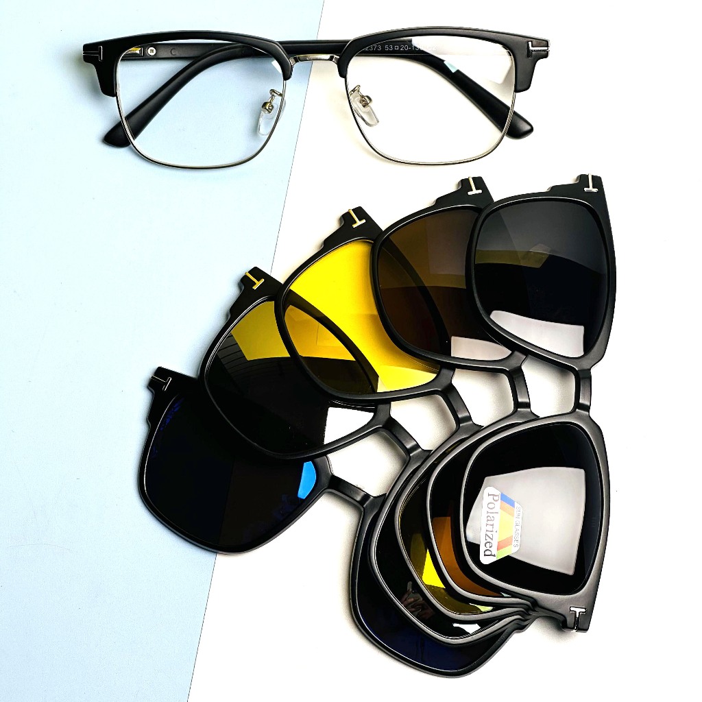 Armação De Óculos De Clip On 6 Em 1 Miopia TR90, Retrô Literário, Rosto Grande, Plana Masculina Fina em Oferta na Shopee