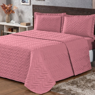 Cobre Leito Luxo Casal Kit + 2 Porta Travesseiro - invic