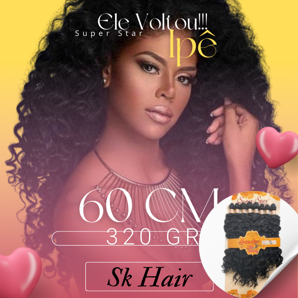 Cabelo 100% Orgânico Cacheado Ipê Super Star 320g