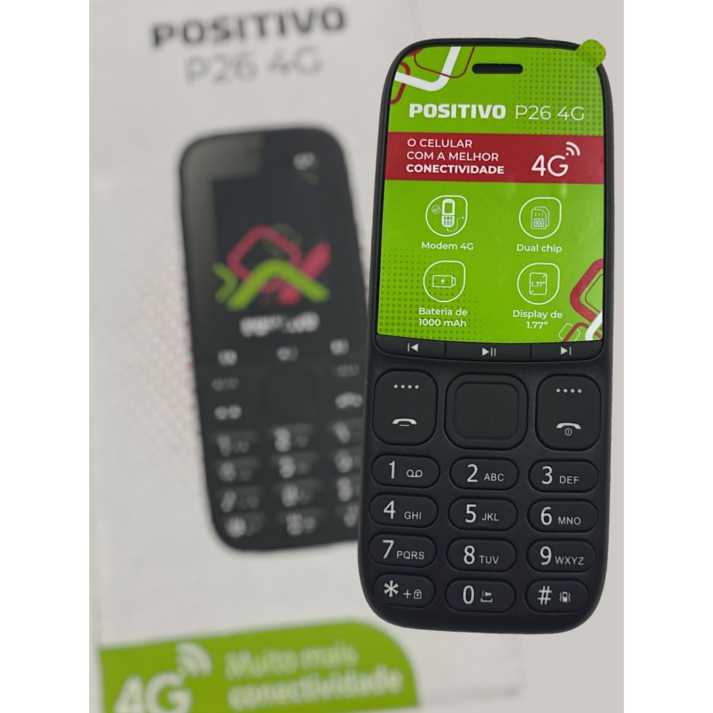 Celular Positivo P26 4g Dual Chip Radio FM Celular Simples Idoso Sinal 4G