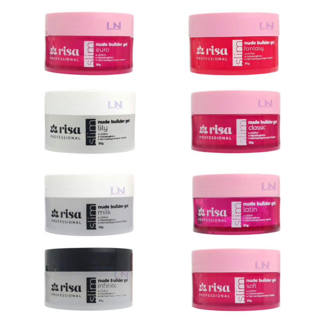 🔥⚡ Risa - Gel de Unhas Slim Builder 30g ⚡🔥 LedUv Lily Classic Soft Fantasy Infinite Euro Milk Latin