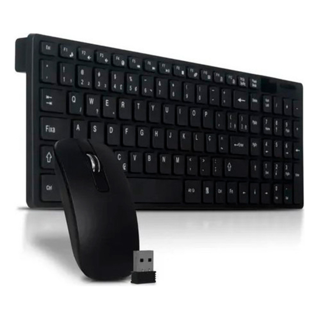 Kit Teclado Wireless Ultra Fino + Mouse + Capa Protetora Sem Fio Confortável E Silencioso
