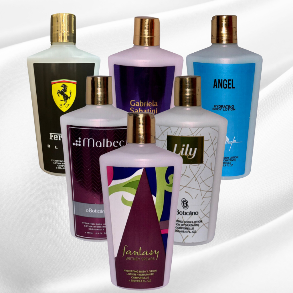 Kit 5uni Cremes Hidratantes Perfumes 250ml - Escolha suas Fragrâncias