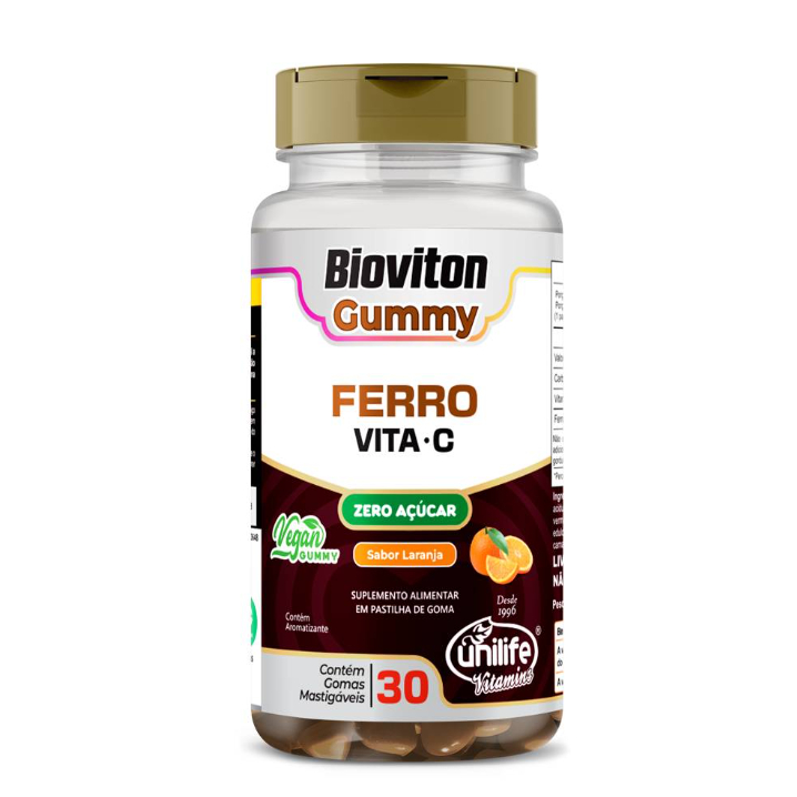 Bioviton Gummy Ferro + Vitamina C Laranja 30 Gomas Unilife
