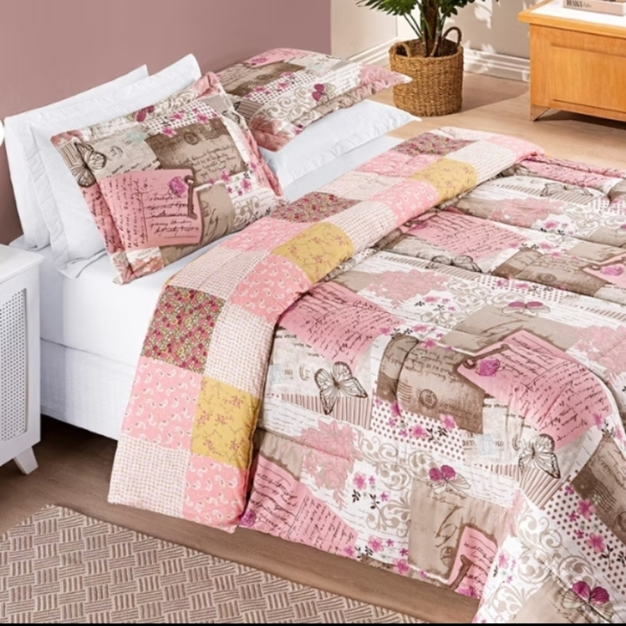 2 EDREDONS CASAL DUPLA FACE AVULSO (ESTAMPA SORTIDA)