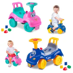 Triciclo Infantil Totokinha Classica Menino e Menina Velocipede Andador Motoca Cardoso Toys C/ Buzina Acompanha 4 Peças