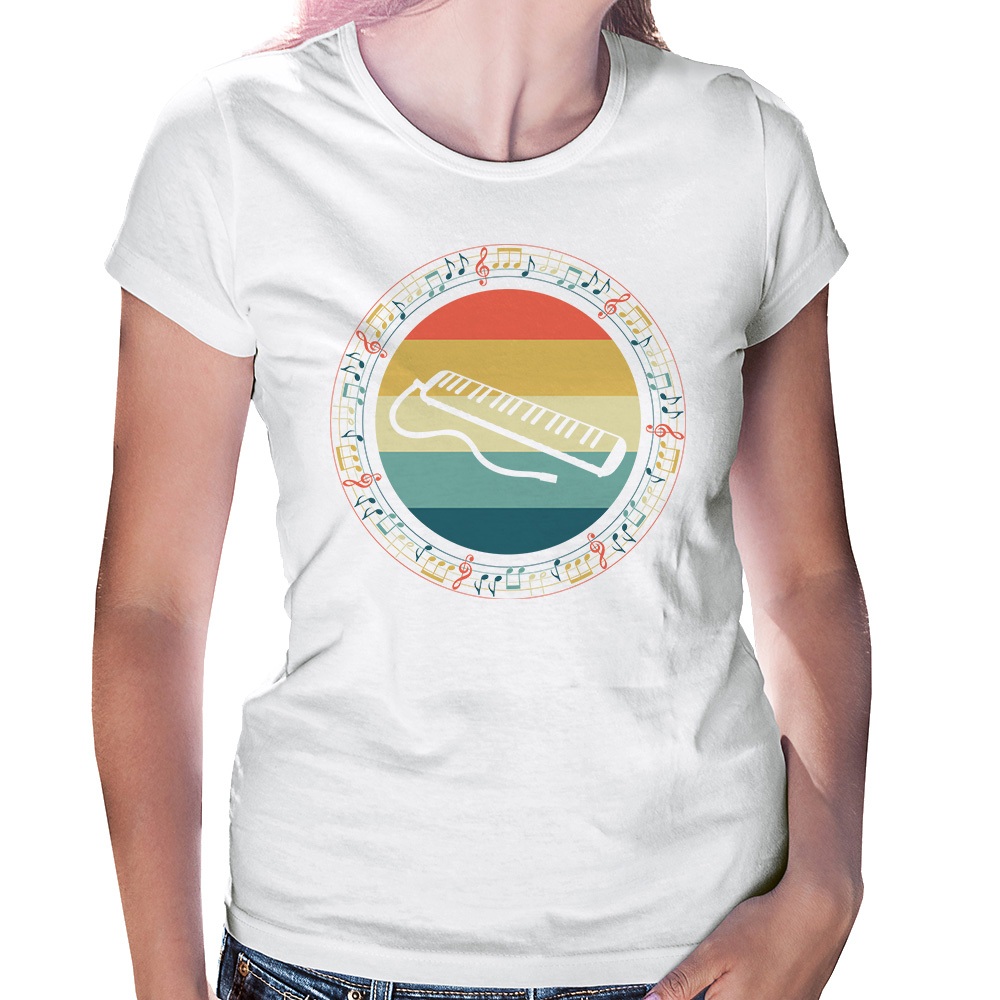 Baby Look Melodica Escaleta Retro Musica Camisa Feminina