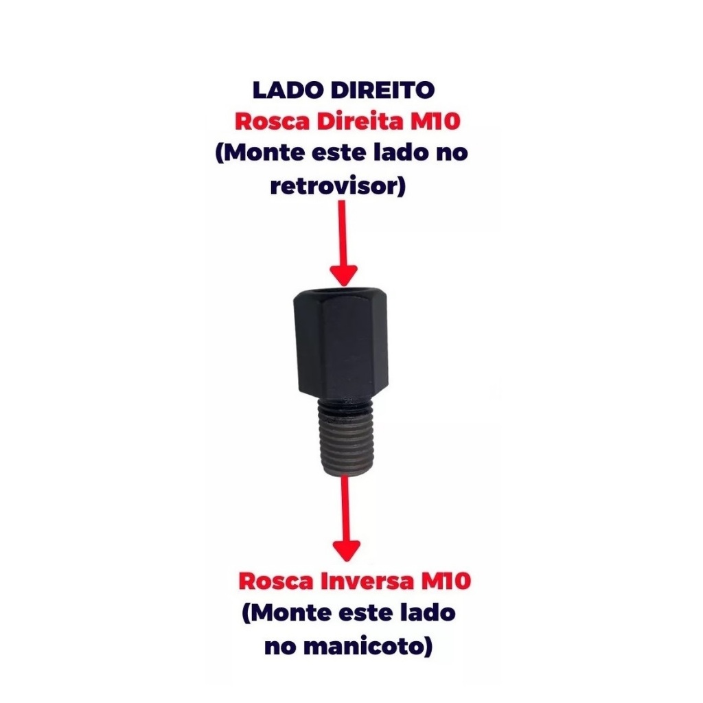 Adaptador Retrovisor Rosca Honda M10 P/moto Yamaha M10 em Oferta na Shopee