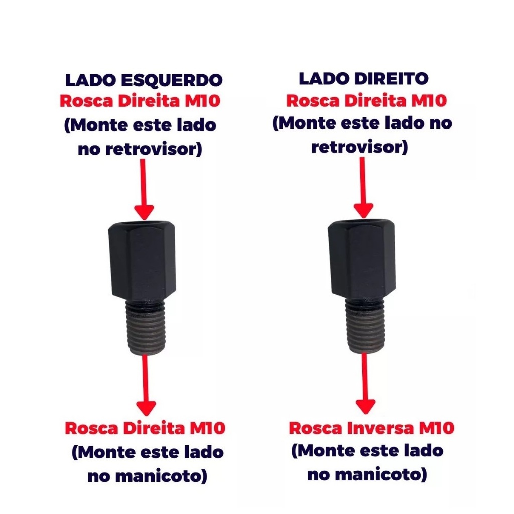 Adaptador Retrovisor Rosca Yamaha Para Rosca Honda Par