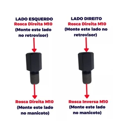 Adaptador Retrovisor Rosca Yamaha Para Rosca Honda Par