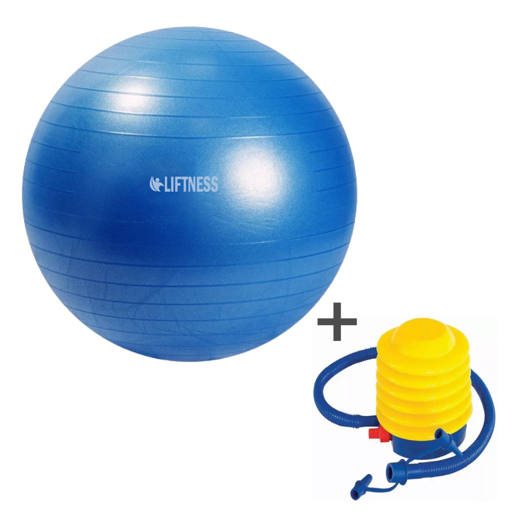 Bola de Ginástica Suíça Yoga Pilates 65cm Bola de Pilates Inflável Anti Estouro Liftness Azul em Oferta na Shopee