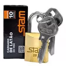 Cadeado Stam Original Zamac Latonado 20mm 25mm 30mm 35mm 40mm 45mm 50mm