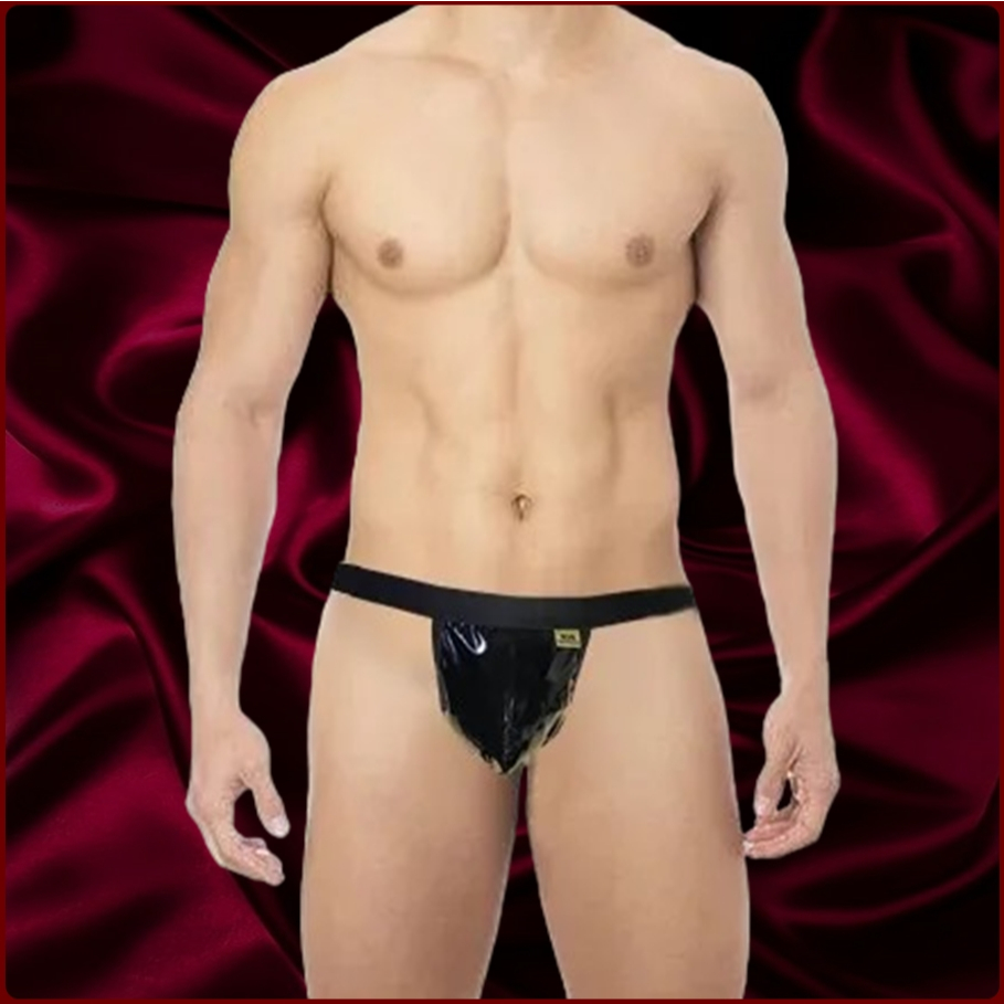 Cueca Jockstrap de Couro Bondage Bdsm Lingerie Erótica Fantasia Masculina Sexy