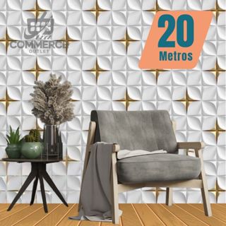 Papel de Parede Geométrico 3D Cinza Dourado Autoadesivo 5m x 45cm em Oferta na Shopee