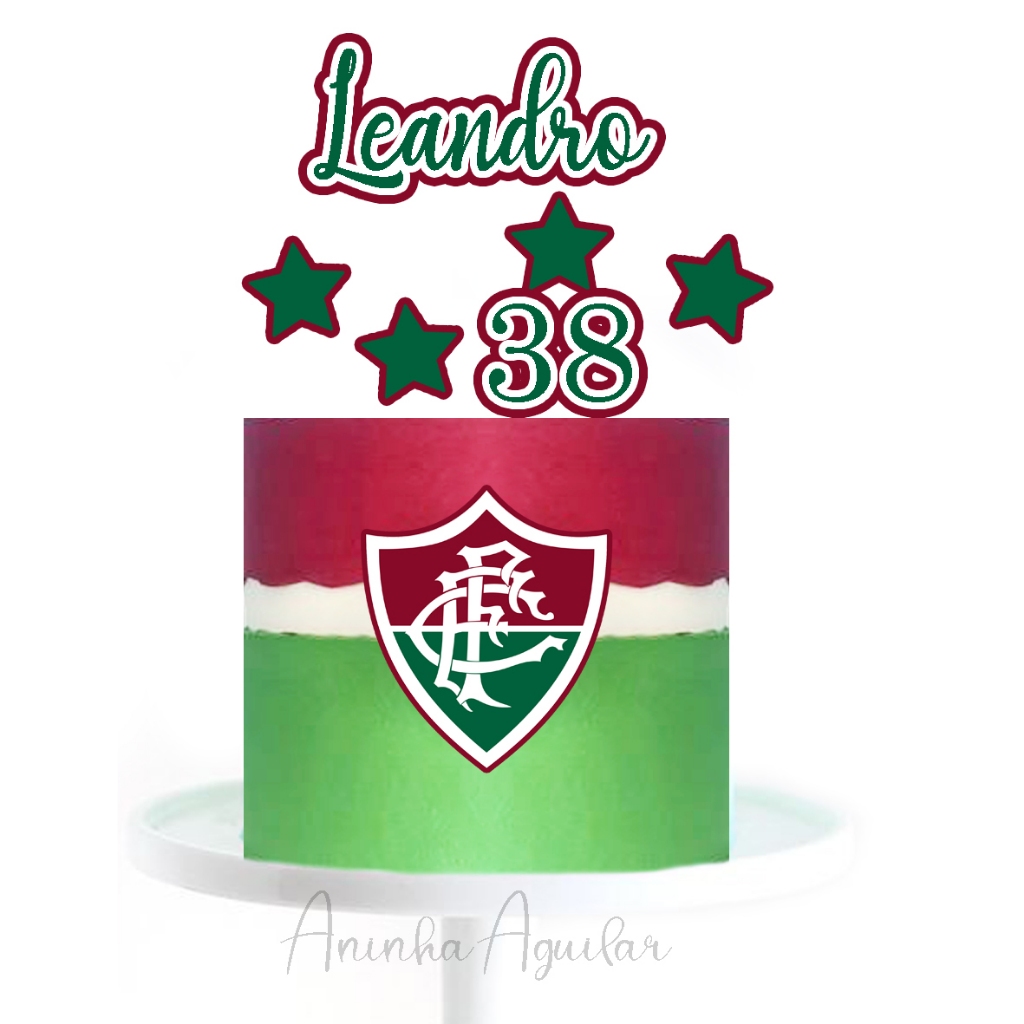 Topo De Bolo Fluminense Personalizado APÓS A COMPRA NOS INFORMAR NOME E IDADE PARA A CONFECÇÃO