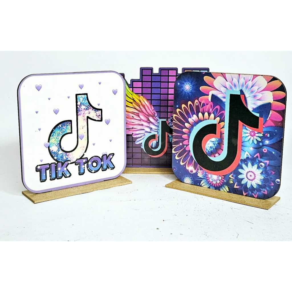 Enfeite de Mesa Decoração Festa MDf Tiktok