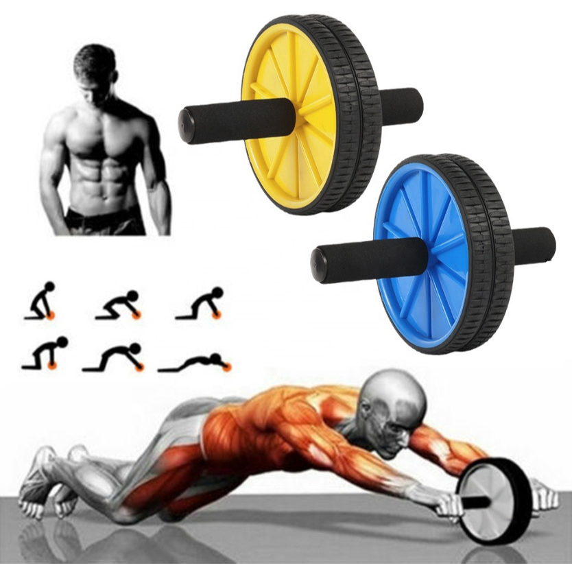 Roda Abdominal Lombar Treino Cano Inox P/ Exercícios Profissional