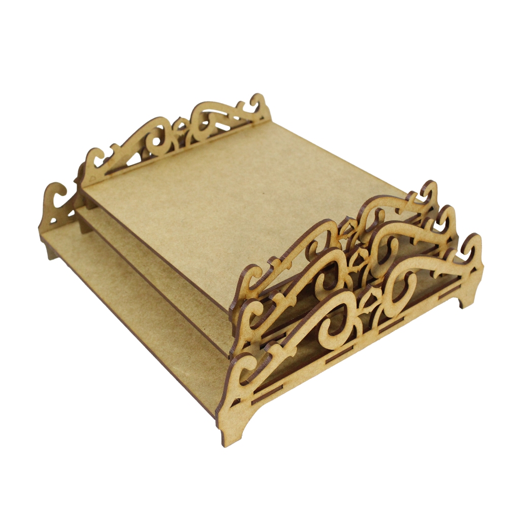 Kit 3 Bandejas Decoração Arebesco Para Expositor de Doces - MDF Cru Decoração