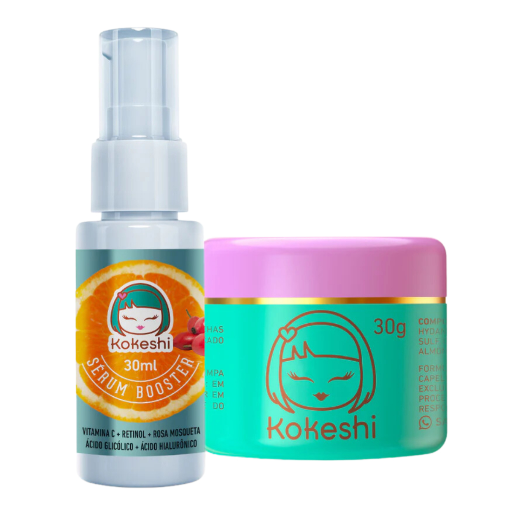 Kit Hidratantes Pele De Porcelana + Sérum Vitamina C Kokeshi