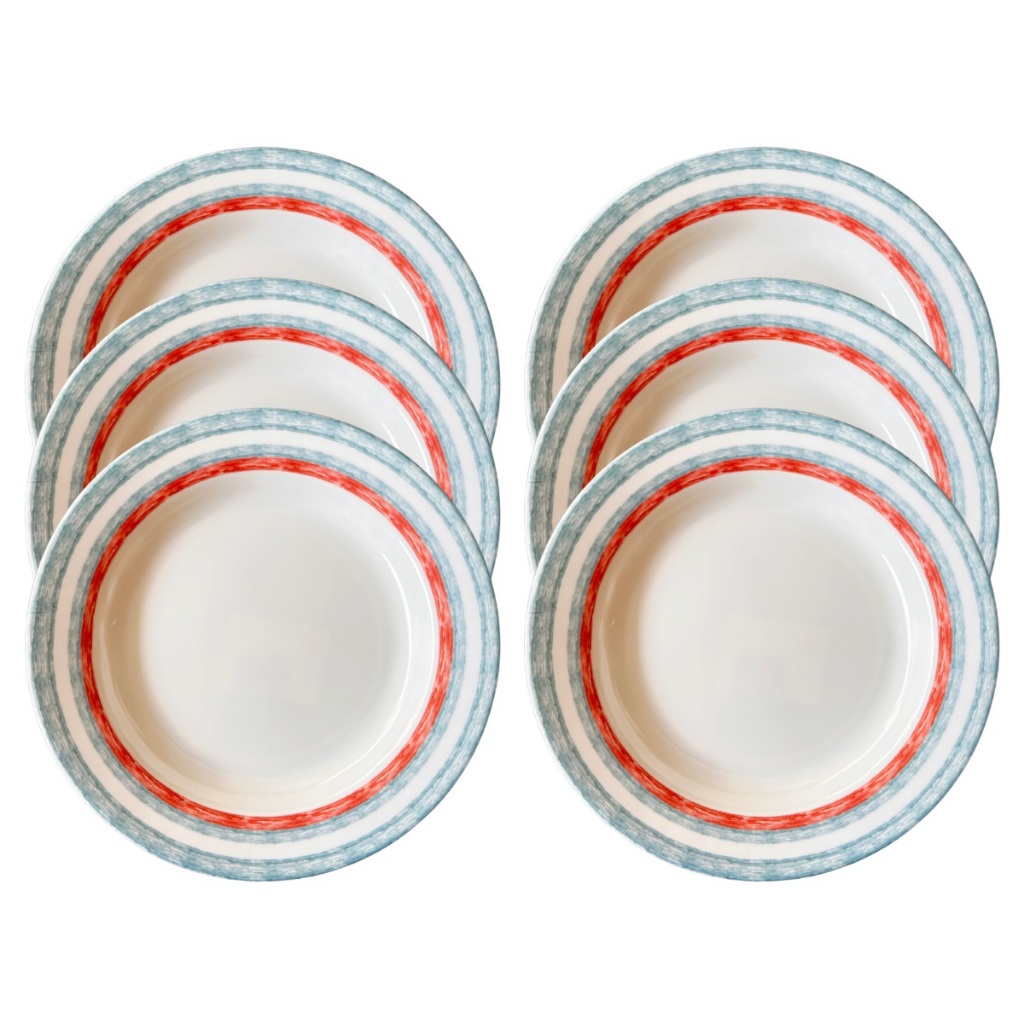 Jogo 6 Prato Fundo 25cm em Melamina Portuguesa