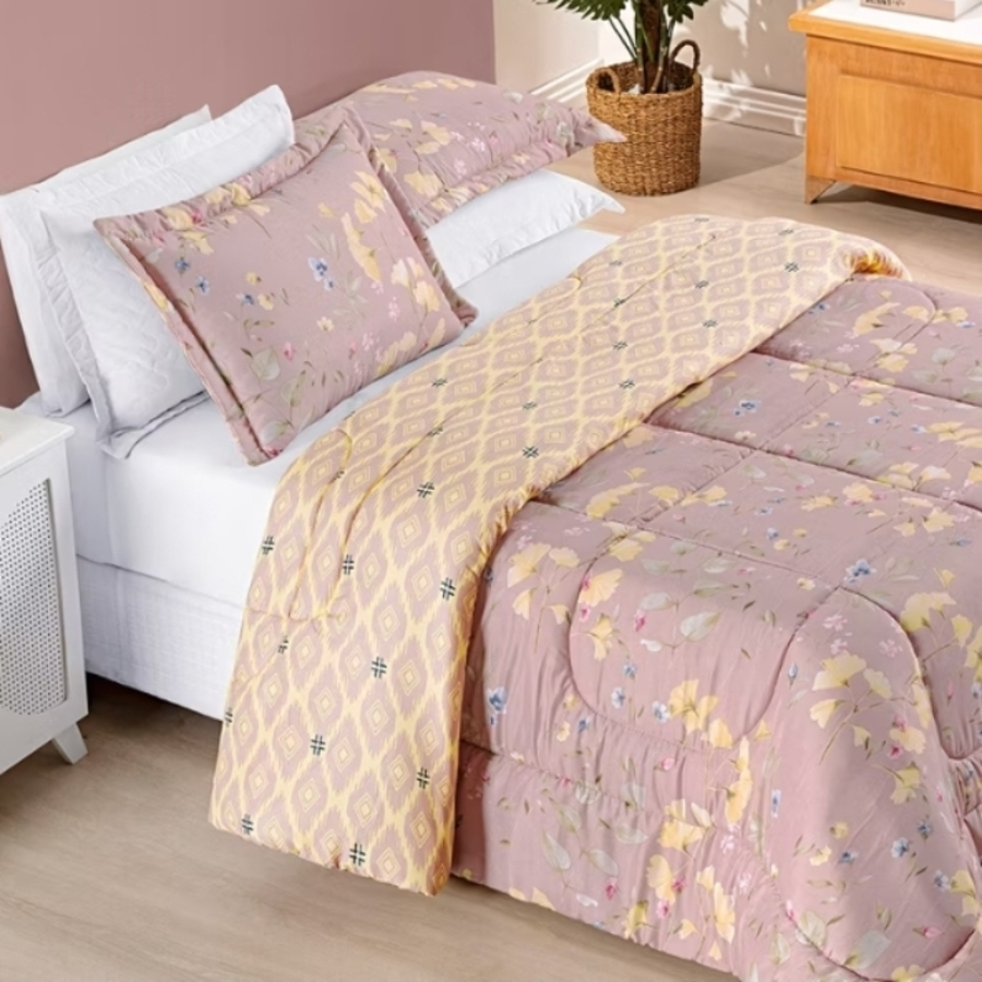 EDREDOM CASAL DUPLA FACE AVULSO (ESTAMPA SORTIDA)