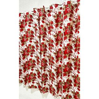 CORTINA PARA QUARTO OU COZINHA FLOR VERMELHA 2,00X1,30 TODA ESTAMPADA em Oferta na Shopee