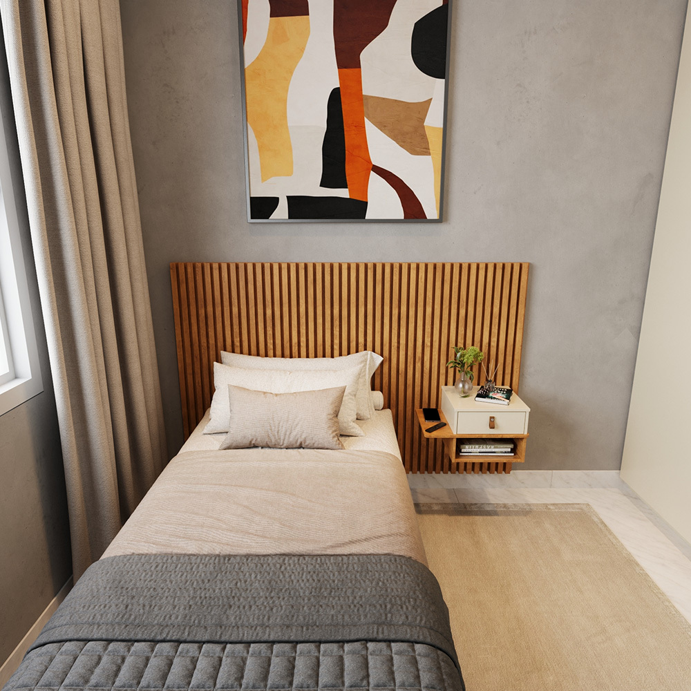 Cabeceira Solteiro Ripada Quarto Manila 1 Mesa com Gaveta em Oferta na Shopee