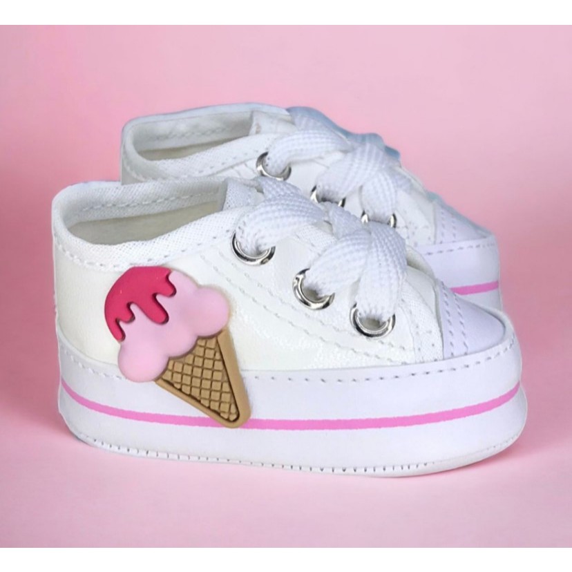 Tênis Bebê Sapatinho Recém Nascido Confortável Reborn Menina Menino Mesversário Baby Promoção