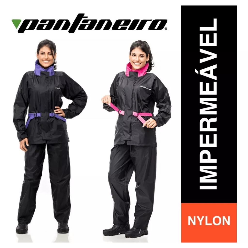 Capa De Chuva Motoqueira Feminina Nylon Pantaneiro Gola Lilaz em Oferta na Shopee