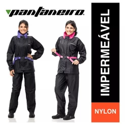 Capa De Chuva Motoqueira Feminina Nylon Pantaneiro Gola Lilaz