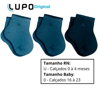 Kit 3 Pares de Meia Infantil Menino e Menina Lupo Baby Meia de Bebê em Oferta na Shopee