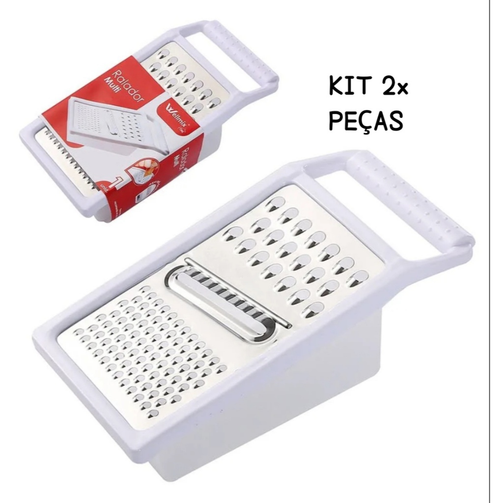 KIT 2 RALADOR MULTIUSO COM RESERVATORIO LEGUMES FRUTAS QUEIJOS CHOCOLATES