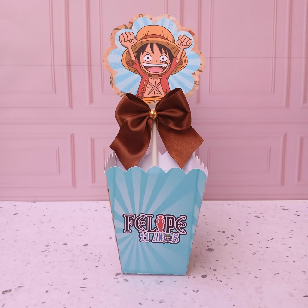 CAIXA CACHEPO / CENTRO DE MESA PERSONALIZADO ONE PIECE Lembrancinha Aniversário PEGUE E MONTE
